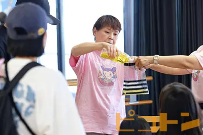 『巨大防災スゴロク』のイベント開催の際に企業協賛していただいている様子