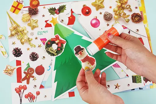 ワークショップの流れののりで貼るの画像