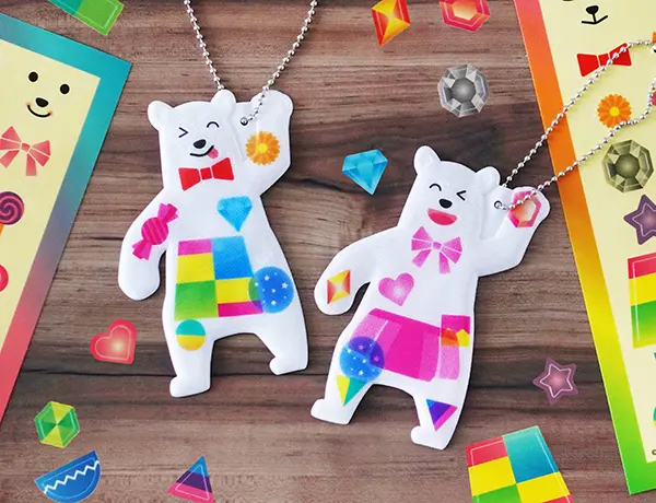 ピカッと！安全キーホルダー シロクマ/英語ver.の画像