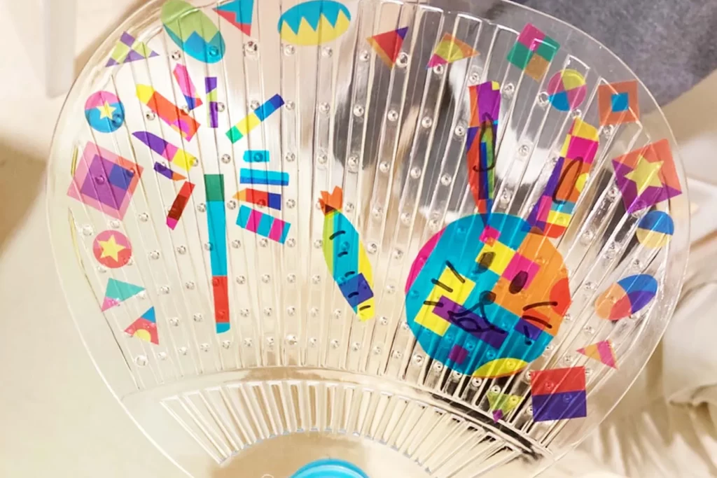 港北 TOKYU S.C.で開催された『光る!デコうちわ』の工作の完成品