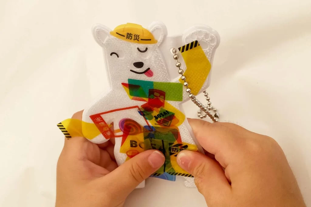 東京ガスライフバル足立で開催した『ピカッと！安全キーホルダー』の完成品1