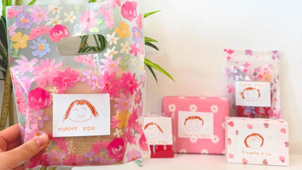 完成した手作りラッピング