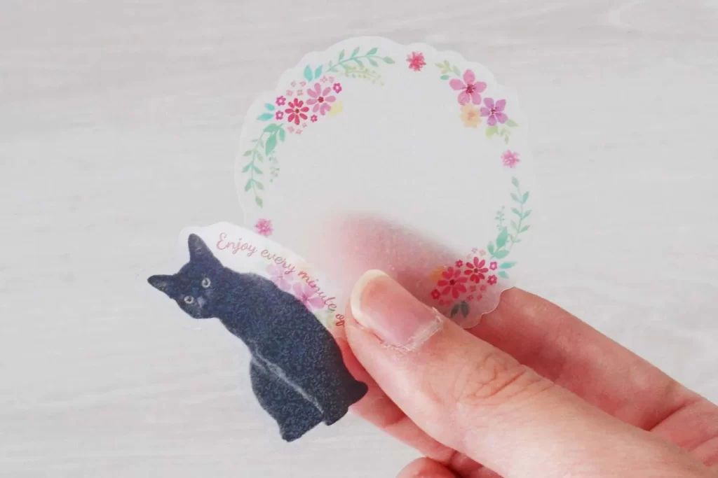 100均（ダイソー）「フレークシール」のアップ