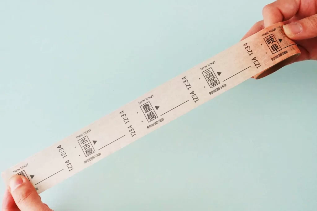 100均（セリア）「切符シール」