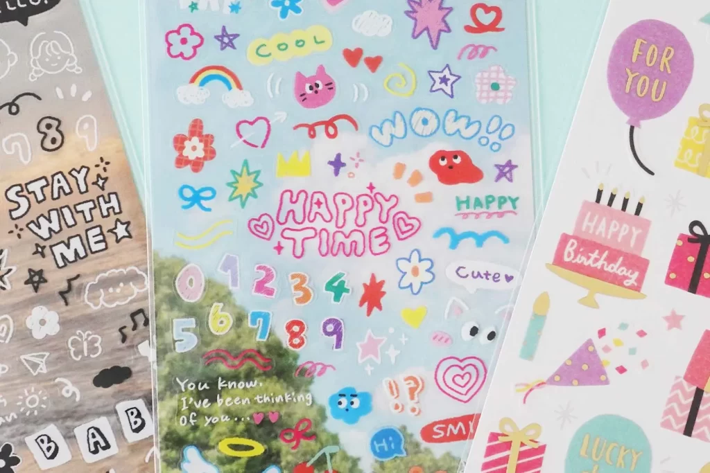 100均（セリア）「メッセージ付きシール」の拡大写真