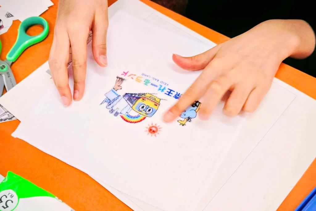 「京王れーるランド」で開催された『つくってタオル』のイベントの様子2