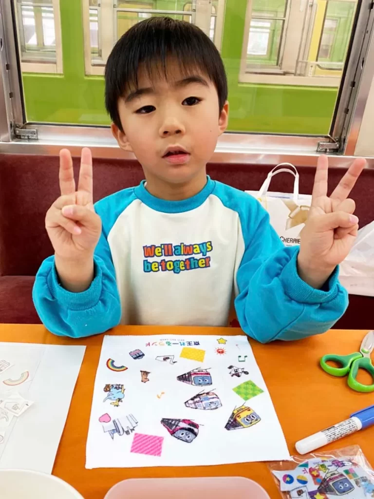 「京王れーるランド」で開催された『つくってタオル』のイベントの様子3