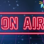 ネオン風の背景とピコくん、トンさん