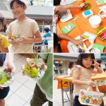 キッズエコバッグとグラスガーデンのワークショップを楽しむ子供たちの写真