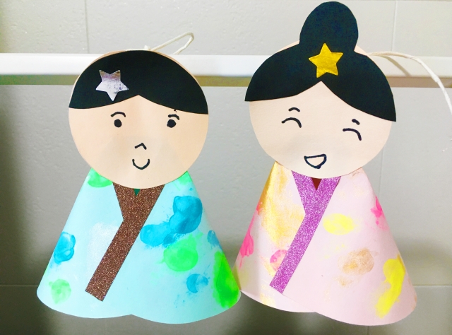 七夕工作の織姫と彦星