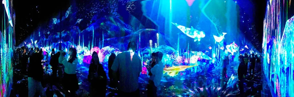 チームラボプラネッツTOKYO 豊洲「つかまえて集める絶滅の森」のパノラマ